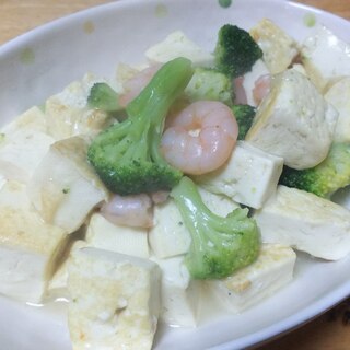 豆腐と海老の中華風塩炒め